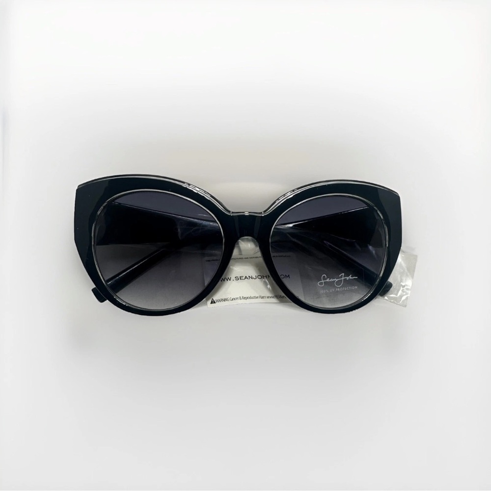 SEAN JOHN Women’s CAT EYE SUNGLASSES SJS2034CE Black New